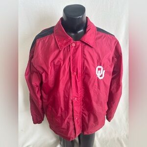 Oklahoma Sooners Jacket Adult Medium Starter Nylon Windbreaker Sewn On Lettering